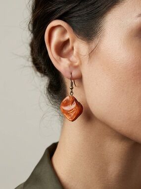 Sonoma Genuine Shell Earrings | Orange Mother of Pearl Drops